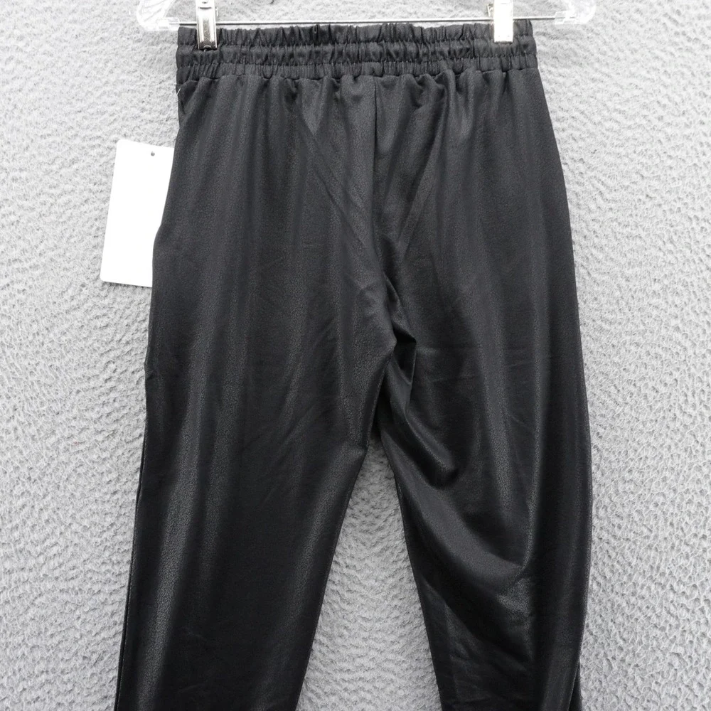 X by Gottex Studio Womens Black Faux Leather Joggers Ankle Zip Pants XS GM8011L - Picture 4 of 13